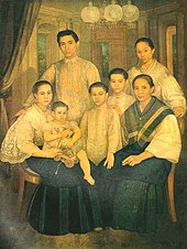 Principalia family by Simon Flores y de la Rosa, uncle of painter Fabian de la Rosa Quiazonfamily1880.jpg