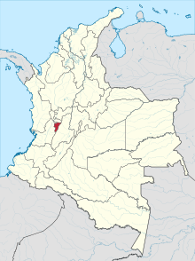 Letak Departemen Quindio di Kolombia