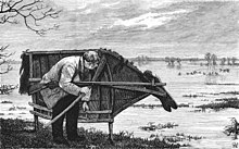 "Approaching the fowl with stalking-horse", an 1875 illustration of a cut-out horse shape used in hunting RO(1875) P215 APPROACHING THE FOWL WITH STALKING-HORSE.jpg