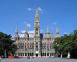 L'hôtel de ville de Vienne (Autriche). (définition réelle 2 365 × 1 900)