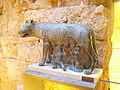 Estátua de loba com Rômulo e Remo encontrada no antigo circo romano de Tarragona