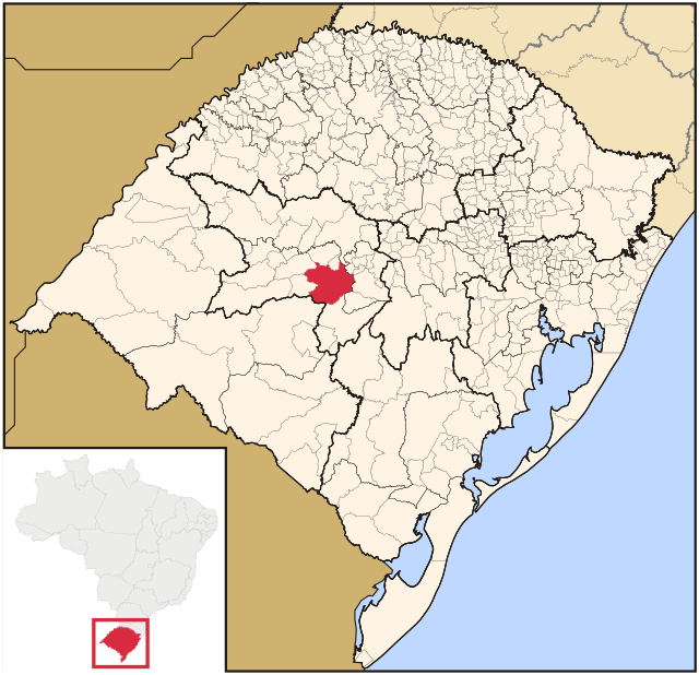Localização de Santa Maria no Rio Grande do Sul