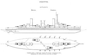 Die argentinische Rivadavia-Klasse war die zweite Klasse südamerikanischer Schlachtschiffe, die bestellt und gebaut wurde. Anders als die anderen Schiffe wurde die Klasse nicht auf britischen Werften, sondern in den Vereinigten Staaten bestellt. Die Schiffe der Klasse verfügten über eine schwere Artillerie gleichen Kalibers (30,5 cm) wie die Minas-Geraes-Klasse. Die argentinischen Schiffe waren jedoch erheblich größer und besser gepanzert als ihre potenziellen brasilianischen Gegner[11][13]