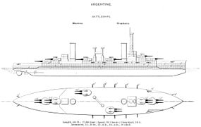 The Template:Sclass- was the second dreadnought class purchased by a South American country and the only ones to not be built by a British company. Ordered in response to the Minas Geraes class, they mounted the same-size main battery as the Brazilian ships (12-inch), but the Argentine ships were much larger and significantly better-armored.[22][96][97]