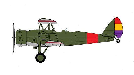 Romano R.80 of the Spanish Republican Air Force training facility at El Carmoli. Romano R-80 Spanish Republican AF.jpg