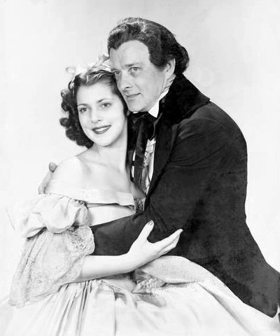 Diana Barrymore and Robert Keith in Romantic Mr. Dickens (1940), Barrymore's Broadway debut