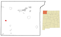 San Juan County New Mexico Incorporated and Unincorporated areas Sanostee Highlighted.svg