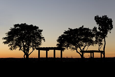 Sunset view in Embarcadero Marina Park, San Diego, CA, USA