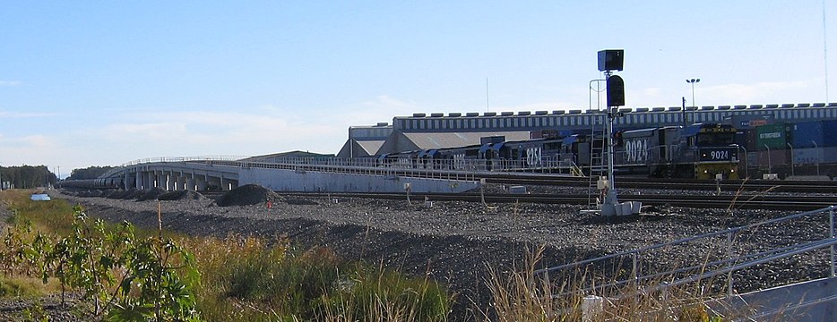 Sandgate Flyover, New South Wales, where two main railway lines pass over two dedicated coal lines