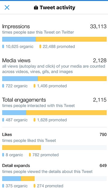 Detailed page view ad Analysis on Twitter.