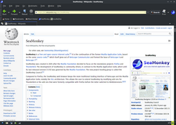 SeaMonkey en Windows 11 mostrando Wiki Seamonkey