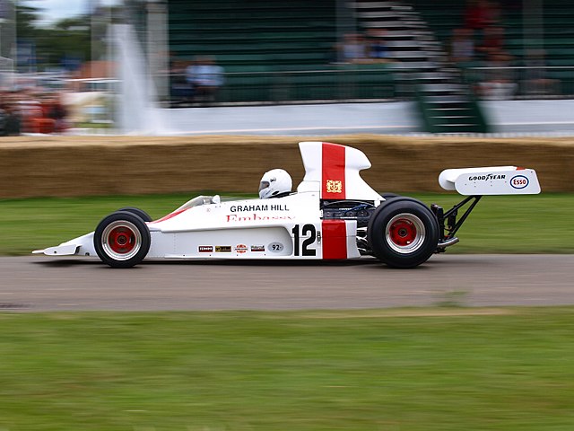 The Embassy Hill Shadow DN1 from 1973 being demonstrated at the 2008 Goodwood Festival of Speed.