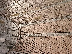 Piazza del Campo, Siena tuğla kaldırım