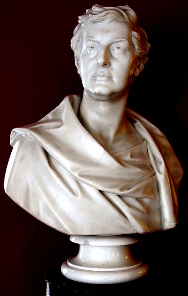 Sir Thomas Dyke Acland, 10th Baronet (1787–1871). 1844 marble bust by Edward Bowring Stephens. Collection of National Trust, Killerton House
