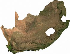 Vista satellitare del Sud Africa