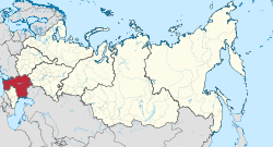 Situo de Suda federacia regiono en Rusio.