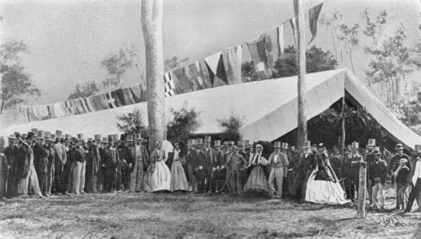 Official opening of the first section from Ipswich to Grandchester, 1865
