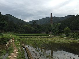 Torre Antiga do Templo Guoqing da Dinastia Sui. JPG