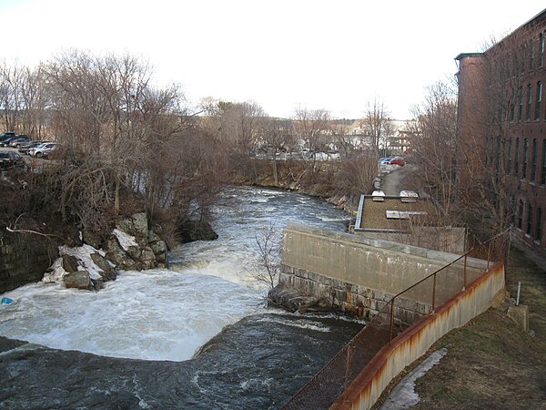 The Suncook River in the center of Suncook, NH