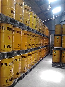 Thailand Institute of Nuclear Technology (TINT) low-level radioactive waste barrels. TINT Radioactive wastes' barrel.jpg