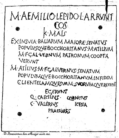 A tabula patronatus from Bocchorus (AD 6).