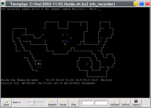 A NetHack recording being replayed using termrec Termrec wwwwolf.png