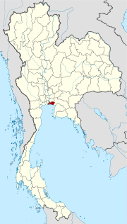 Karte von Thailand mit der Provinz Samut Prakan hervorgehoben