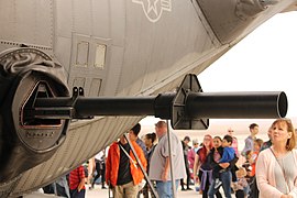 The M102 howitzer on a Lockheed AC-130U named "The Fourth Horseman".