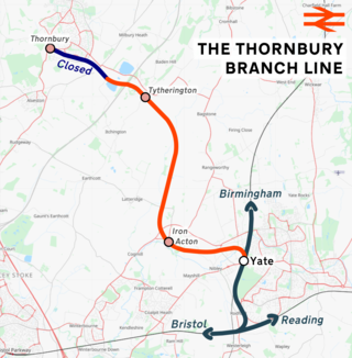 <span class="mw-page-title-main">Thornbury branch line</span> Railway line in the West of England