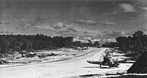 U.S. Marine Corps Vought F4U-1 Corsairs on Emirau, circa in the summer of 1944.jpg