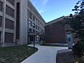 English: Olney Hall from in front of Pinanski. The brick building on the right is the Olney 150 lecture hall.