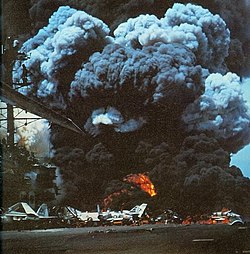 1967 USS Forrestal fire USS Forrestal fire 1 1967.jpg