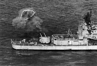 Theodore E. Chandler giving gunfire support in 1966. USS Theodore E. Chandler (DD-717) giving gunfire support 1966.jpg