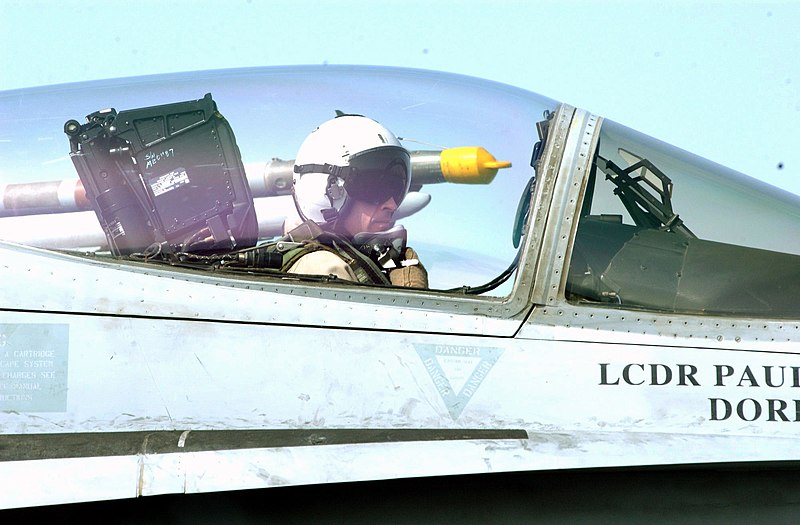 File:US Navy 030401-N-4336G-078 A Naval Aviator waits to be launched from one of four steam powered catapults on the flight deck, in his F-A-18C Hornet aboard USS Abraham Lincoln (CVN 72).jpg