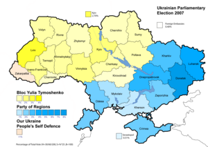 Highest vote per region (Percentage by national vote)
