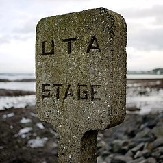 Disused concrete bus stop in County Down Ulster Transport Authority Bus stop in Millisle.jpg