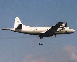VP-24 P-3C drops a Snakeye retarded bomb VP-24 SNAKEYE WEB (4832425838).jpg