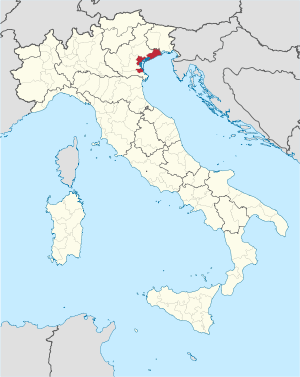 Венеция на карте Италии