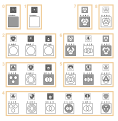 22 (dari 256) diagram Venn yang pada dasarnya berbeda dengan 3 lingkaran (atas) dan diagram Euler yang sesuai (bawah) Beberapa diagram Euler tidak tipikal, dan beberapa bahkan setara dengan diagram Venn. Area diarsir untuk menunjukkan bahwa mereka tidak mengandung elemen.