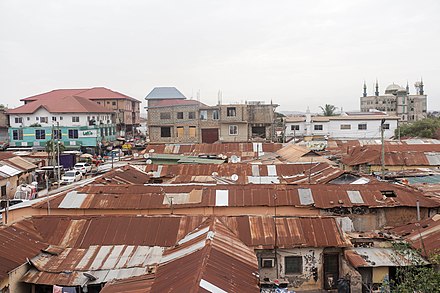 View of houses at Nima in Accra, Ghana