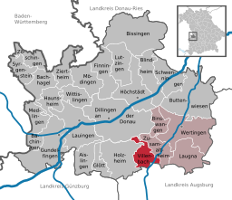 Läget för Villenbach i Landkreis Dillingen an der Donau
