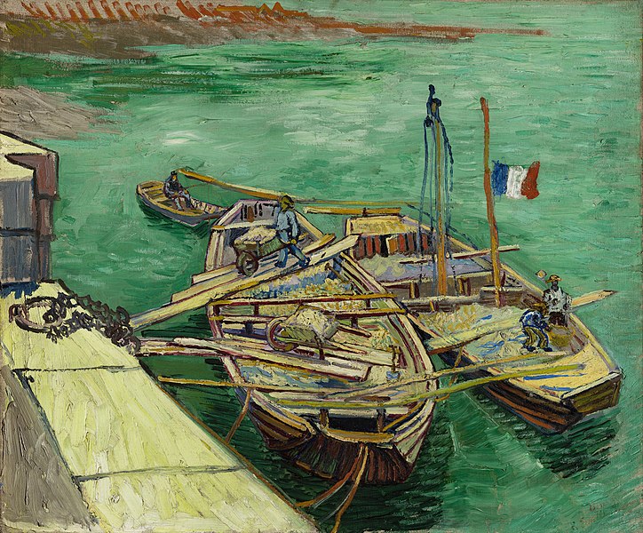 File:Vincent van Gogh - Quay with men unloading sand barges (1888).jpg