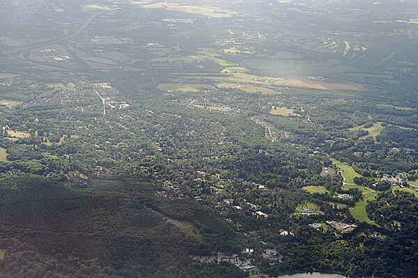 Aerial view of Virginia Water