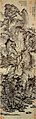 Séjour dans les monts Qingbian ou Habitation isolée dans les monts Qingbian Wang Meng (1308 1385), Rouleau vertical, 1366, encre sur papier, 141 × 42,4 cm. Musée de Shanghai.