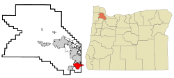 Elhelyezkedése Washington megyében és Oregonban