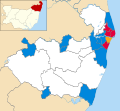 Waveney UK ward map 2008.svg