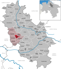 Poziția Westertimke pe harta districtului Rotenburg (Wümme)