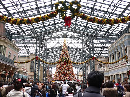 World Bazaar at Tokyo Disneyland during the Christmas Season