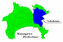 Vị trí của Yokohama ở  Kanagawa