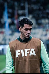 Zineddine Belaïd with the Algerian national team against South Africa at Nelson Mandela Stadium.